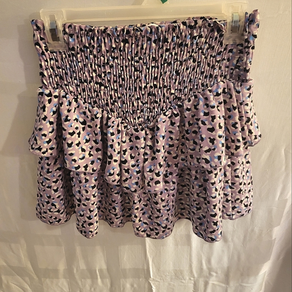 PAINTED THREADS Lavender Ruffle Mini Skirt - Women's M